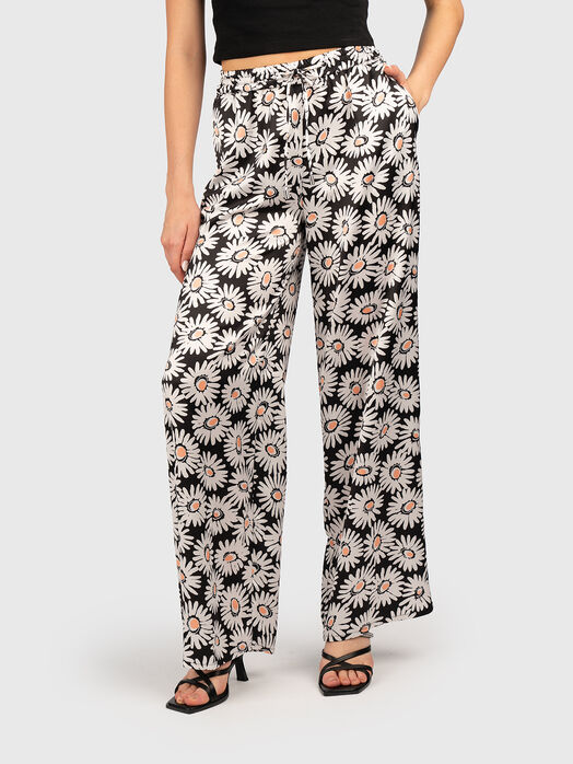 HASONI straight trousers with floral print