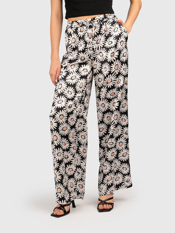 HASONI straight trousers with floral print - 1