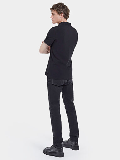 Black polo shirt with officer collar - 5