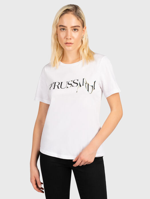 White T-shirt with abstract logo print