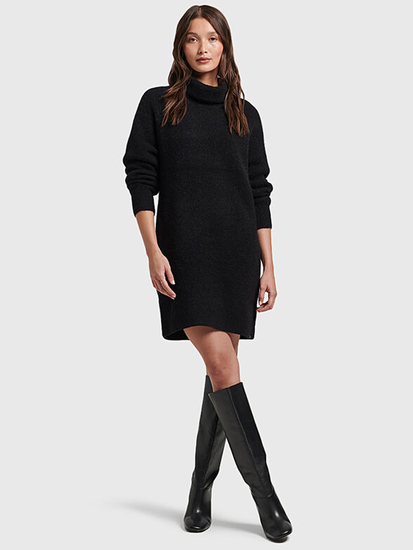 Knitted mini dress with turtleneck collar - 6
