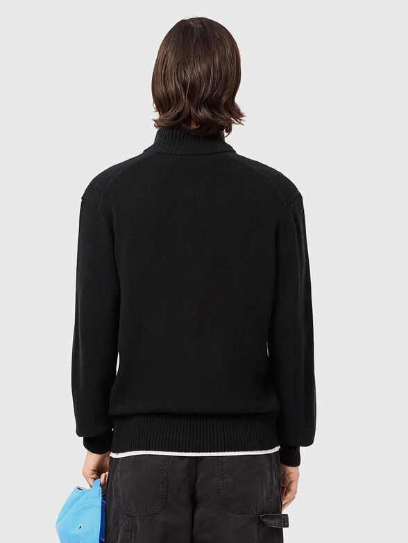 Black sweater with accent zip - 3