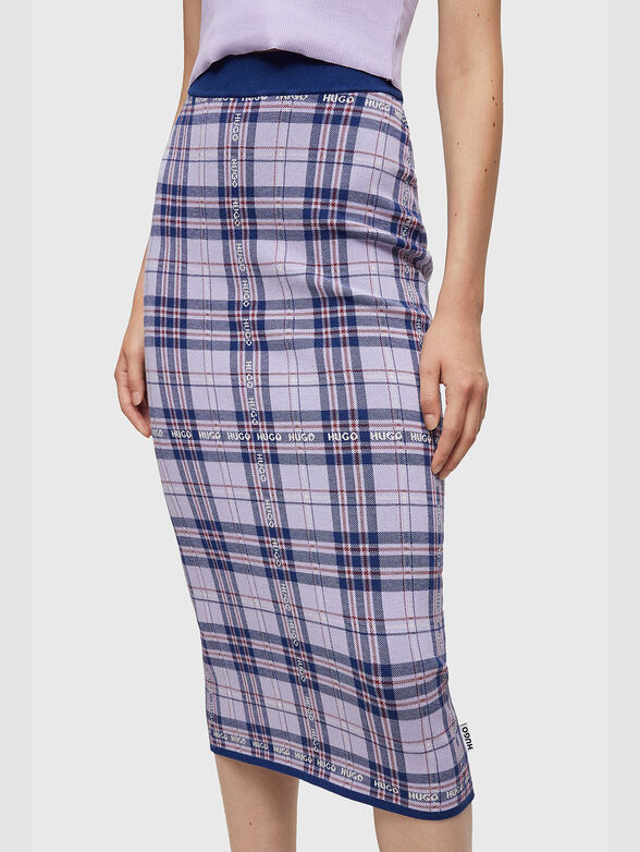SLOQUITE checkered midi skirt  - 3