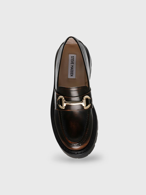 OCCUPY black leather loafers - 6