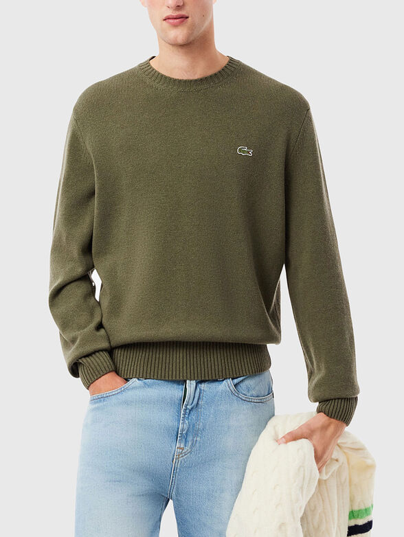Crew neck green sweater - 1