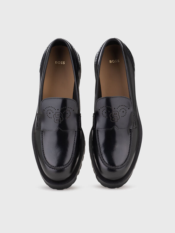 Leather loafers with logo - 6
