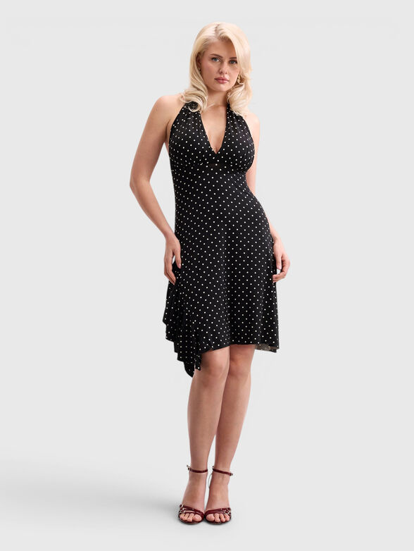 Dress with contrasting print and open back - 4