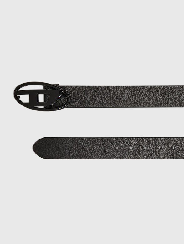 D LOGO B-1DR leather belt with log buckle - 2