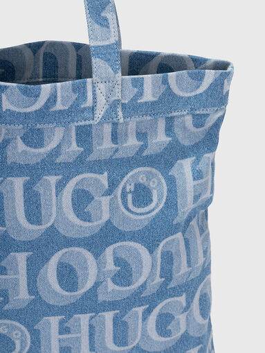 Denim bag with logo print - 4