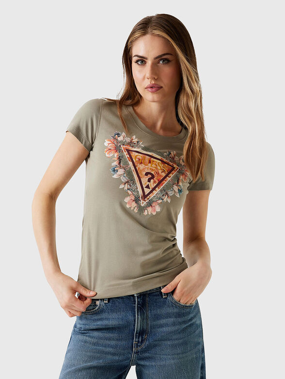 Cotton T-shirt with floral motifs - 1