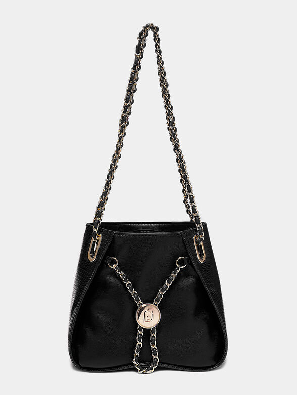 Black basket bag with chain details - 1