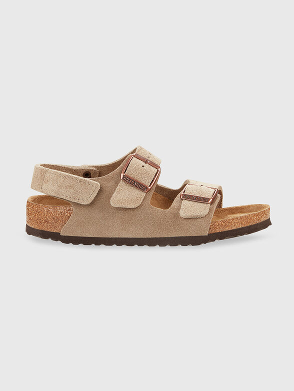 MILANO suede sandals in beige - 1