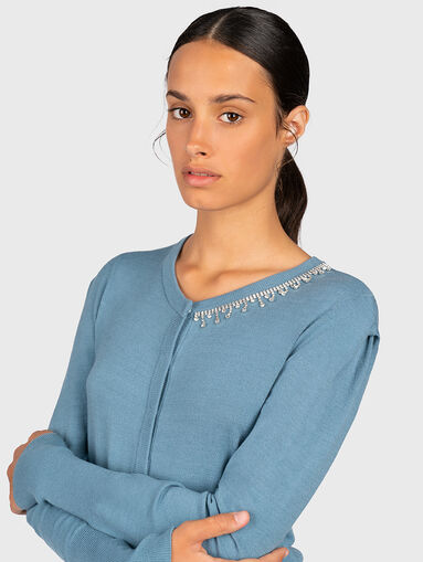 Cardigan with jewel appliqués - 3