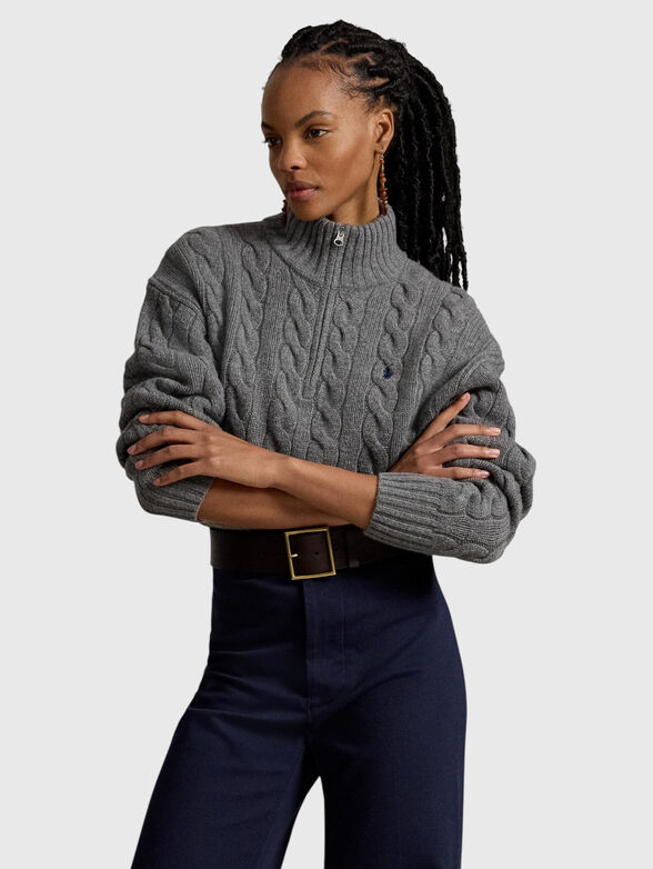 Cashmere and wool sweater with zip - 1