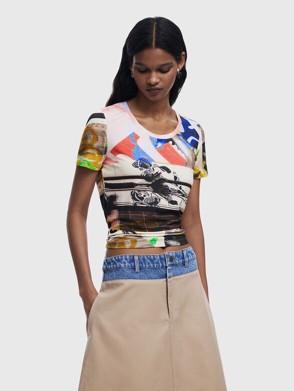 Short T-shirt with print - 1