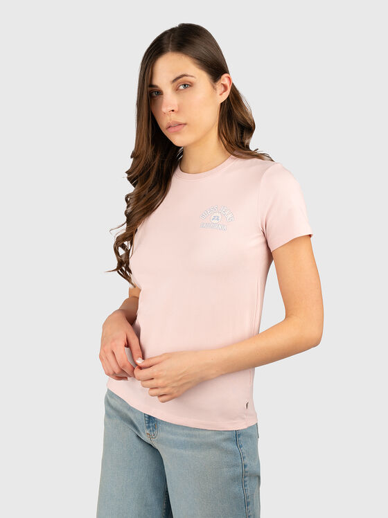 T-shirt with oval neckline and logo print - 1