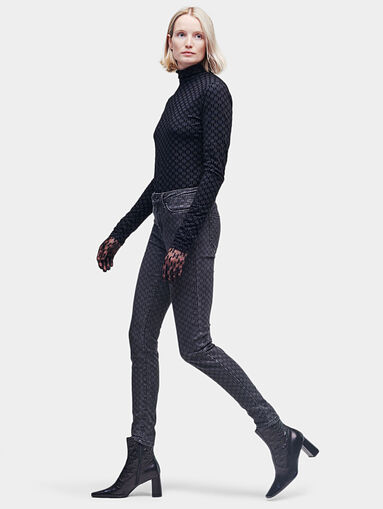 KL MONOGRAM Skinny jeans with monogram logo print - 3