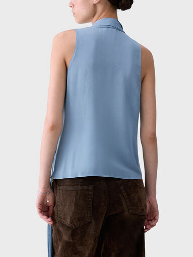 Blue top with a scarf - 3