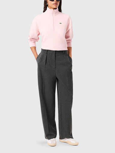 Gray wide leg trousers - 4