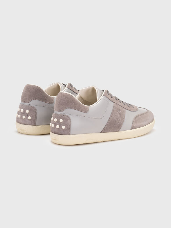 Leather sneakers with embossed logo - 2