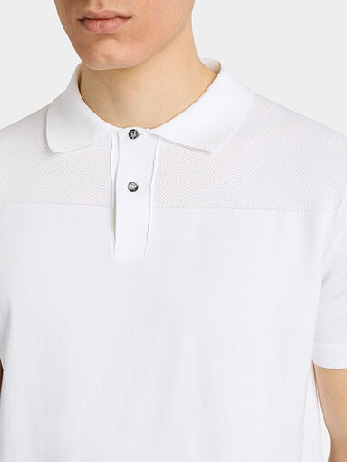 Polo shirt in dark blue with accent print - 5