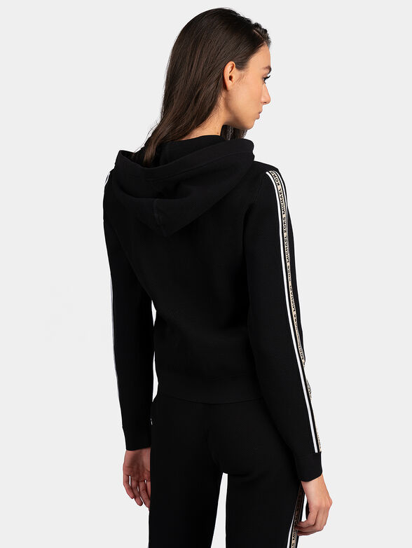 Black sweatshirt with branded stripes - 2