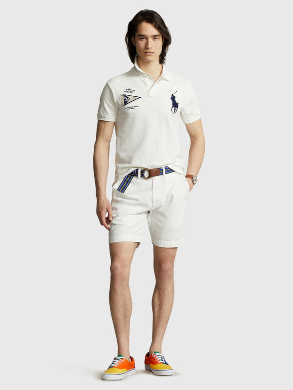 Contrast-logo detail Polo Shirt in white  - 2
