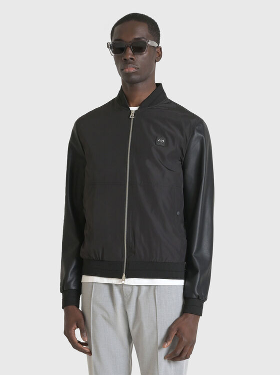 Бомбър яке с лого детайл - 1