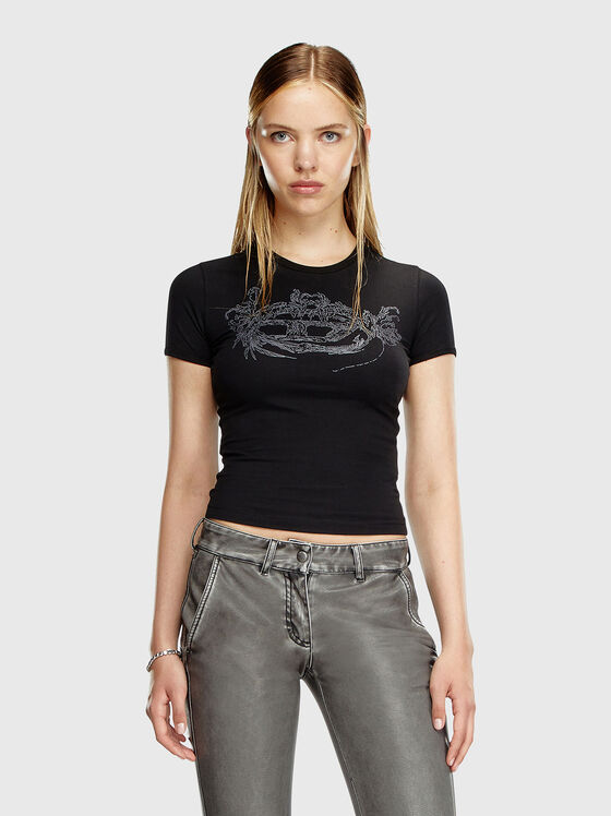 Скъсена тениска T-UNCUTIES-P3 с лого - 1