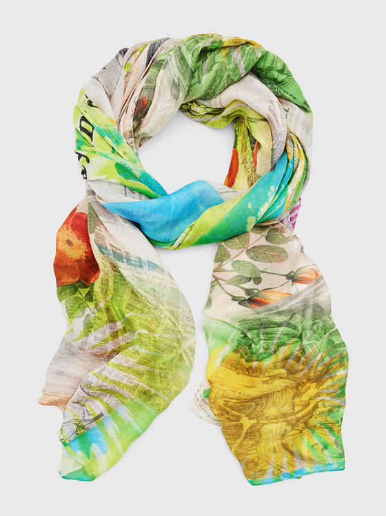 Scarf with multicolored print  - 1