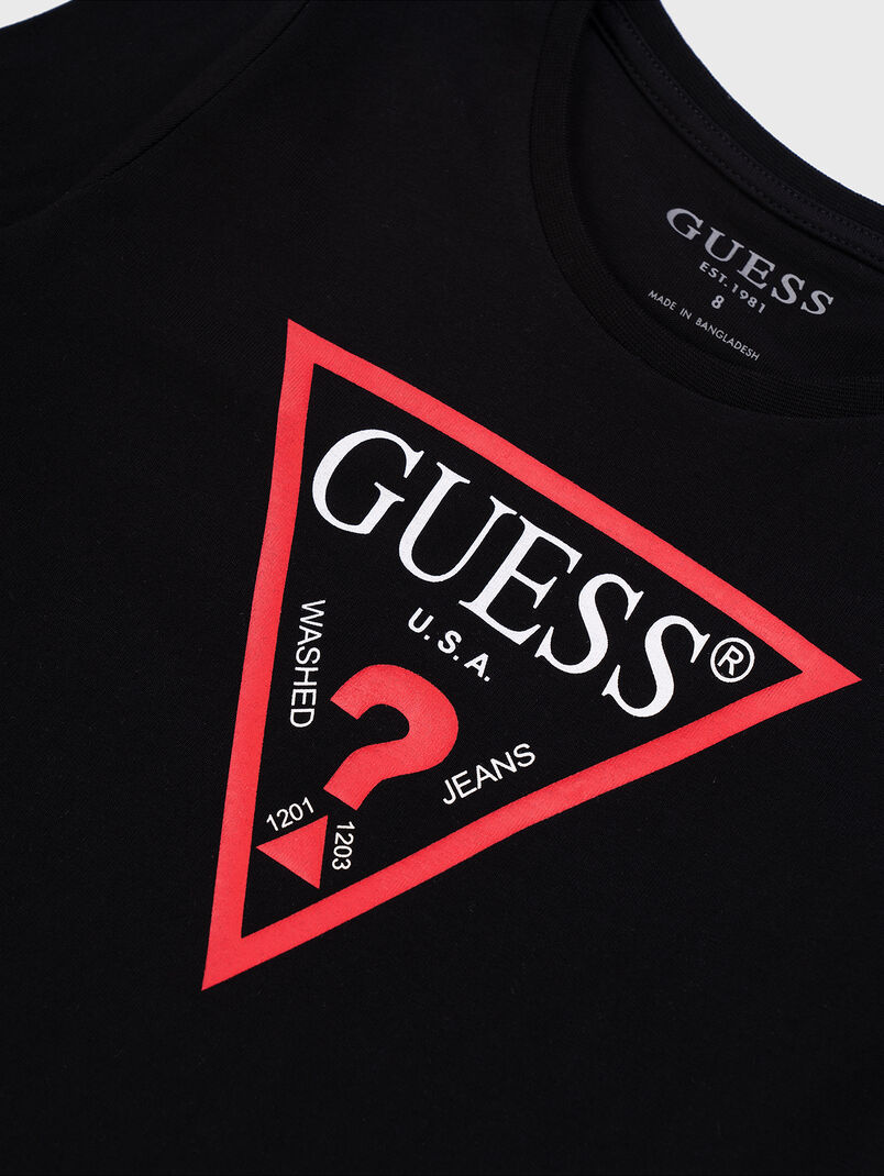 Black dress with logo print - 3