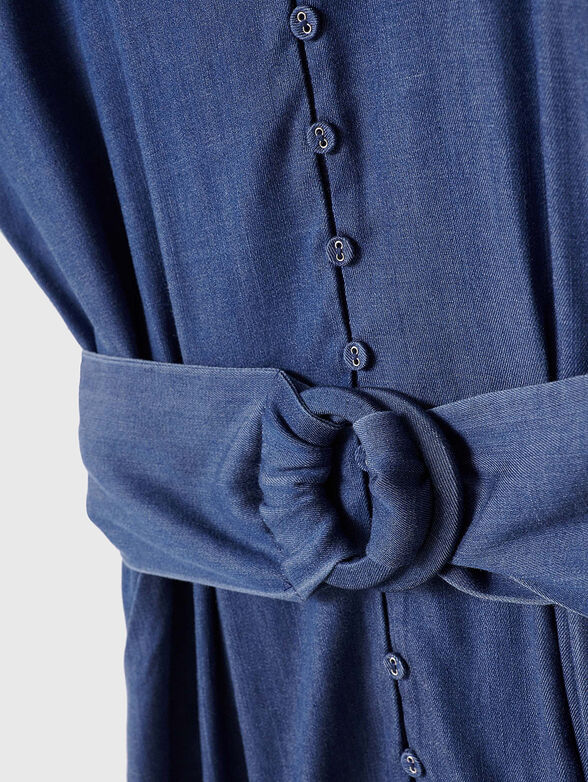 Belted blue dress - 5