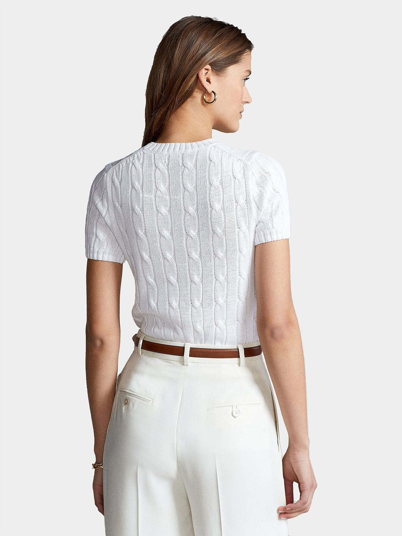 White sweater short sleeve cheap