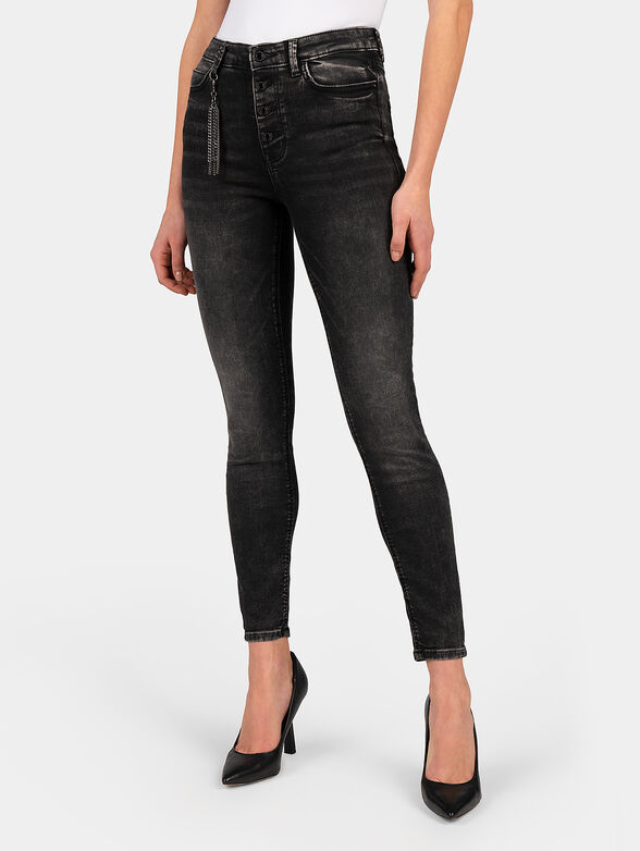 Gray jeans with metal accessory - 1