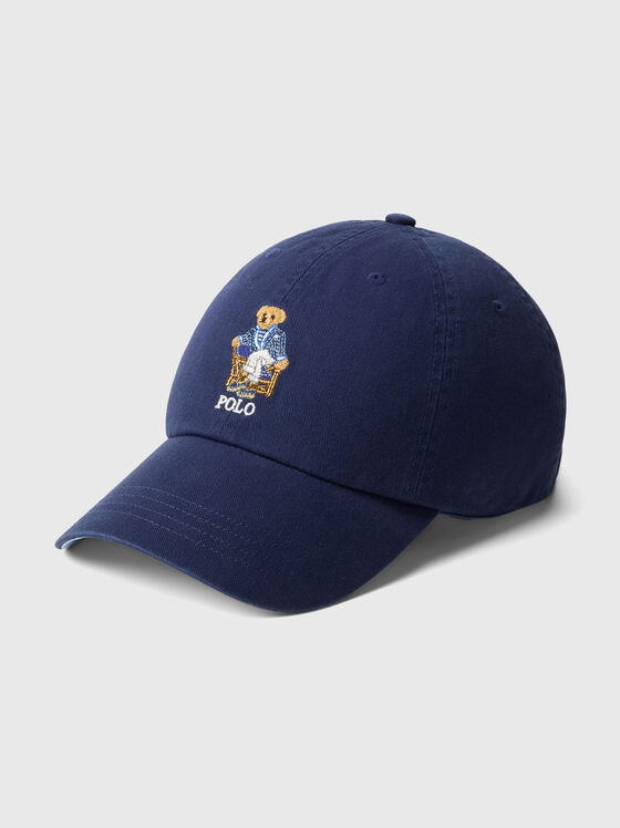 Тъмносиня шапка с козирка с POLO BEAR бродерия - 1