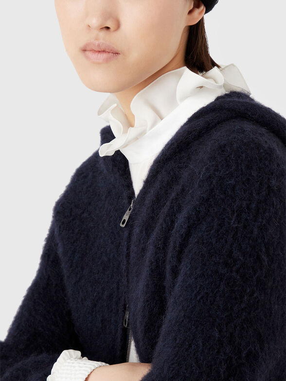 Wool blend cardigan with hood - 4