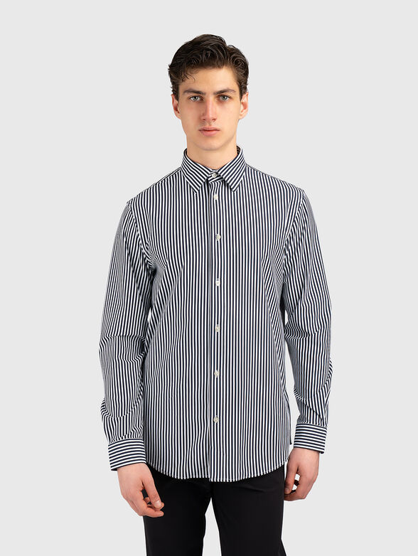 Striped cotton-blend shirt - 1