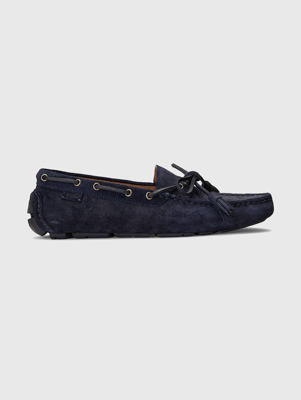 Dark blue leather moccasins - 1
