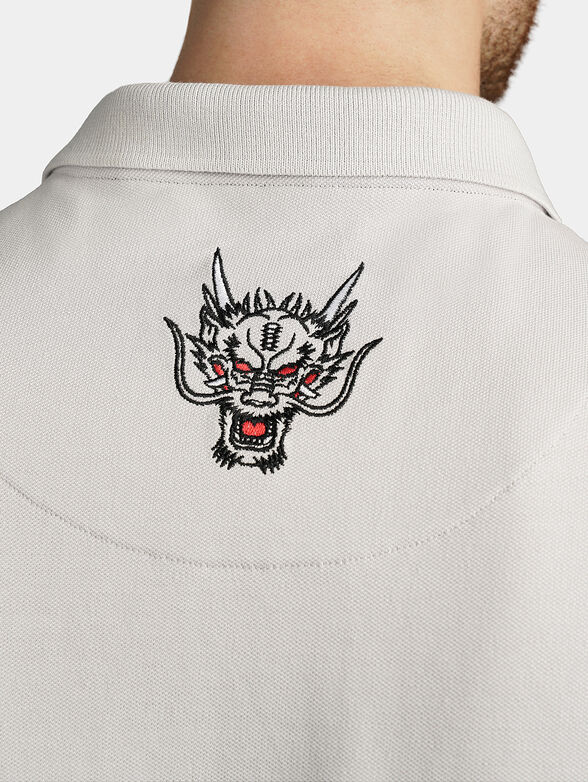 Grey polo-shirt with embroideries - 2