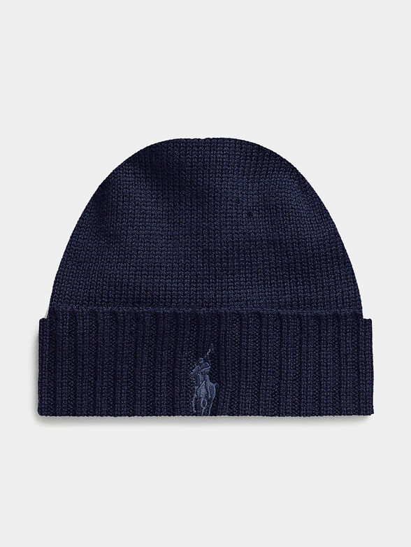 Blue hat from merino wool - 1