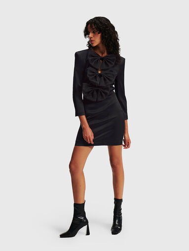 Black dress with accent bows - 5