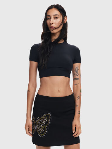 BANGKOK mini skirt with embroidery and eyelets - 2