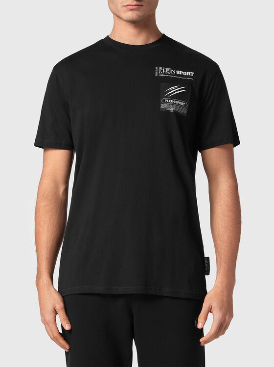 Black T-shirt with logo print - 1