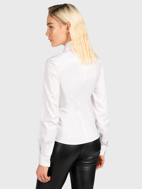 White cotton shirt with zipper - 3
