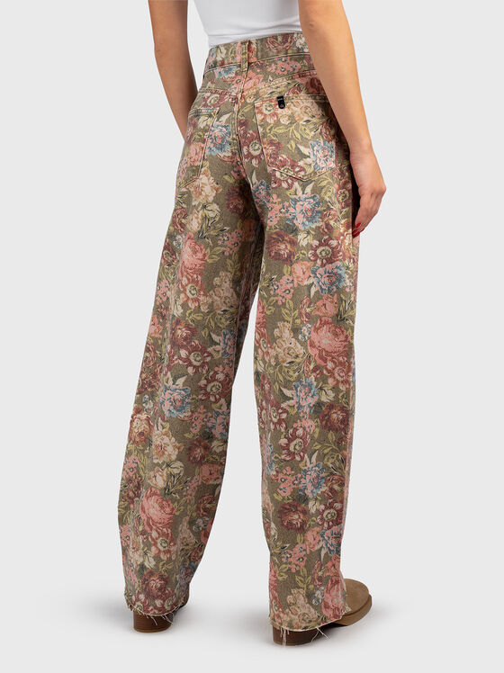 High waisted jeans with floral print - 2
