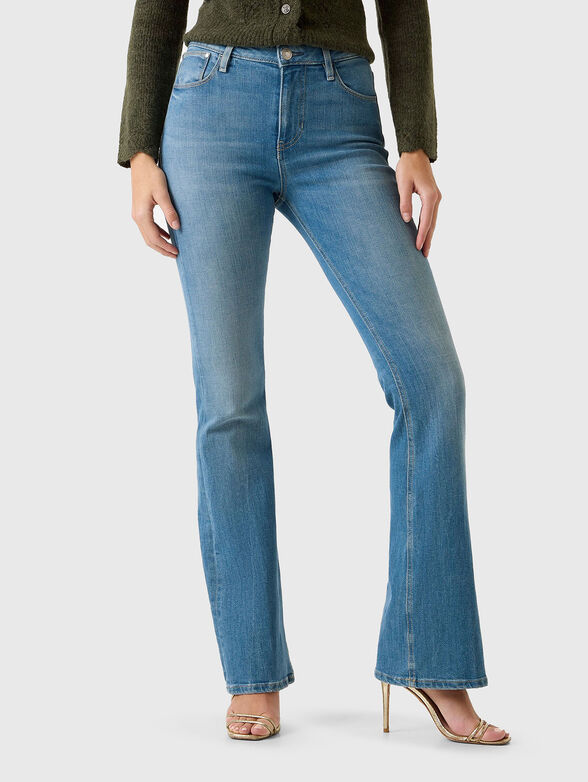 Flared jeans with a washed effect  - 1