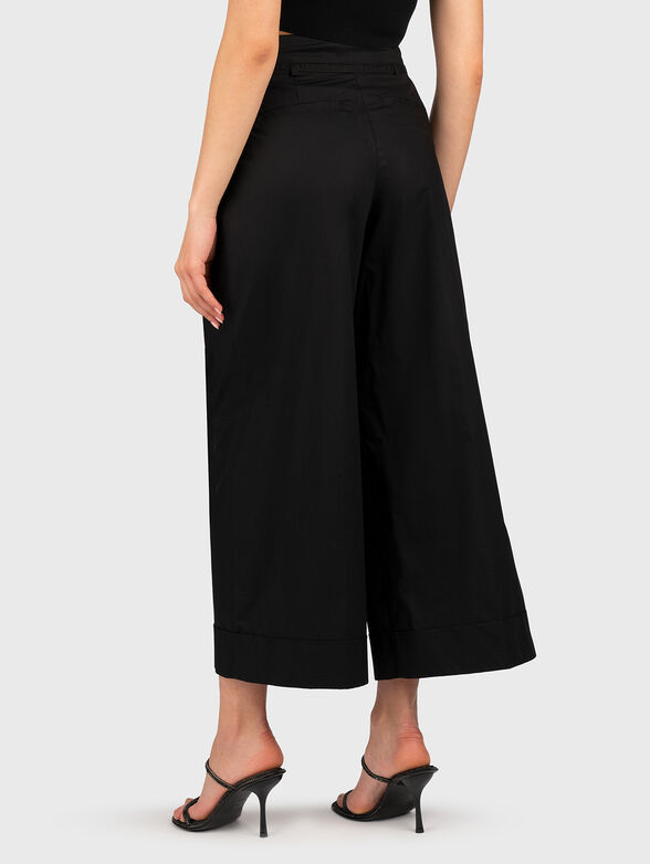 Cotton trousers with wide legs in black - 2