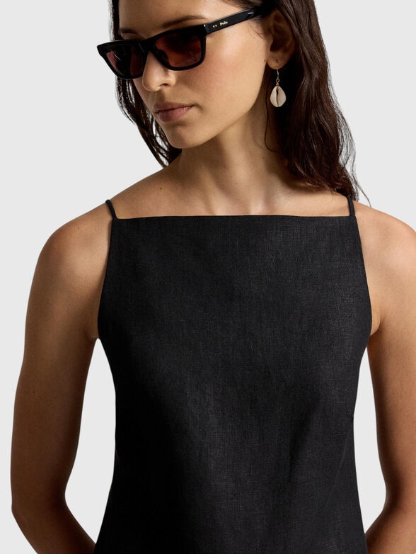 Black linen dress - 4