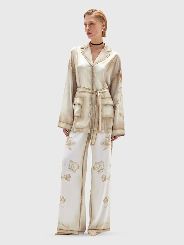 Wide leg printed trousers - 4