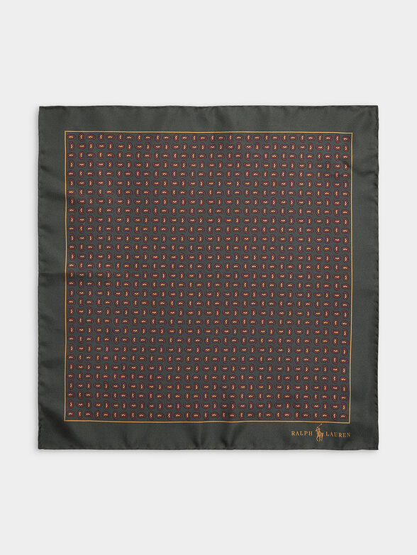 Silk handkerchief with monogram print - 1